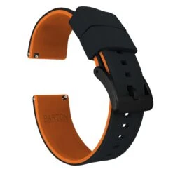 Black Top / Pumpkin Orange Bottom | Elite Silicone -Fashion Accessories Store black top pumpkin orange bottom elite silicone elite silicone barton watch bands 20mm black pvd standard 238931