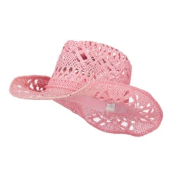Solid Color Straw Cowboy Hat -Fashion Accessories Store ch002cw pink 1