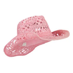 Solid Color Straw Cowboy Hat -Fashion Accessories Store ch002cw pink 4