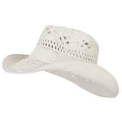 Solid Color Straw Cowboy Hat -Fashion Accessories Store ch003cw white 1 2