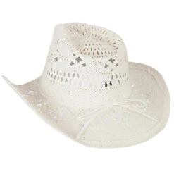 Solid Color Straw Cowboy Hat -Fashion Accessories Store ch003cw white 2 2