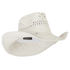 Solid Color Straw Cowboy Hat -Fashion Accessories Store ch003cw white 4 2