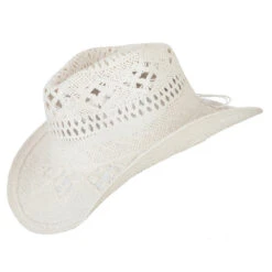 Solid Color Straw Cowboy Hat -Fashion Accessories Store ch003cw white 5 2