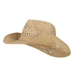 Solid Color Straw Cowboy Hat -Fashion Accessories Store ch004cw nature 1