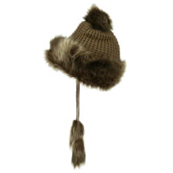 Ladies Crocheted Knit Pom Ski Beanie -Fashion Accessories Store ck002bu grey 5