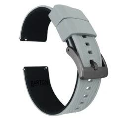 Cool Grey Top / Black Bottom | Elite Silicone -Fashion Accessories Store cool grey top black bottom elite silicone elite silicone barton watch bands 20mm gunmetal grey 942049