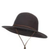 Round Crown Wool Felt Hat -Fashion Accessories Store cw001fr chocolate 1 1
