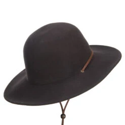 Round Crown Wool Felt Hat -Fashion Accessories Store cw001fr chocolate 3 1