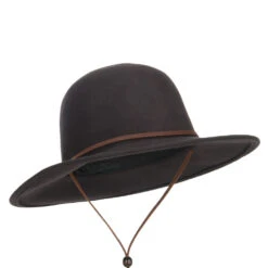 Round Crown Wool Felt Hat -Fashion Accessories Store cw001fr chocolate 4 1