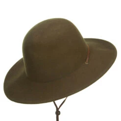 Round Crown Wool Felt Hat -Fashion Accessories Store cw002fr olive 3 1