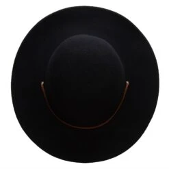Round Crown Wool Felt Hat -Fashion Accessories Store cw003fr black 5 2