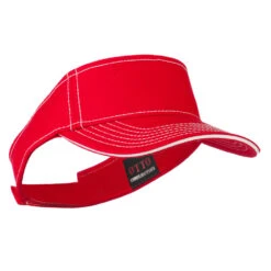 Otto Contrast Stitch Sandwich Visor -Fashion Accessories Store ds002vb red 4