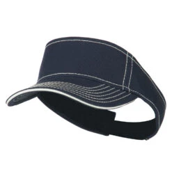Otto Contrast Stitch Sandwich Visor -Fashion Accessories Store ds004vb navy 1