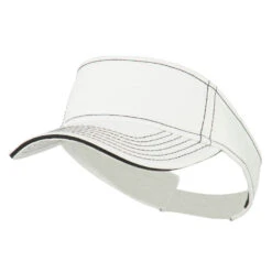 Otto Contrast Stitch Sandwich Visor -Fashion Accessories Store ds005vb white 1