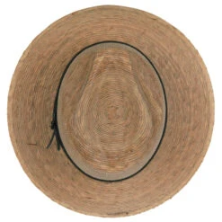 Men's Palm Braid Leather Band Fedora Hat -Fashion Accessories Store em001sf dk palm 5 1