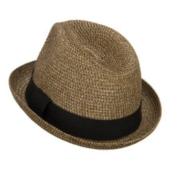 Men's Fedora With Paper Straw Braid 28 Men's Fedora With Paper Straw Braid -Fashion Accessories Store fw005cf gold black 2