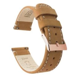 Gingerbread Leather | Linen Stitching -Fashion Accessories Store gingerbread leather linen stitching quick release leather watch bands barton watch bands 18mm rose gold standard 478172