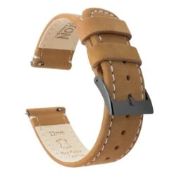 Gingerbread Leather | Linen Stitching -Fashion Accessories Store gingerbread leather linen stitching quick release leather watch bands barton watch bands 20mm gunmetal grey standard 816457
