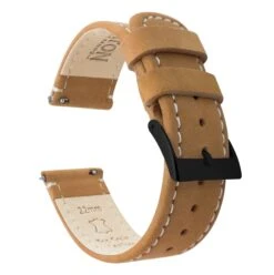 Gingerbread Leather | Linen Stitching -Fashion Accessories Store gingerbread leather linen stitching quick release leather watch bands barton watch bands 22mm black pvd standard 648421