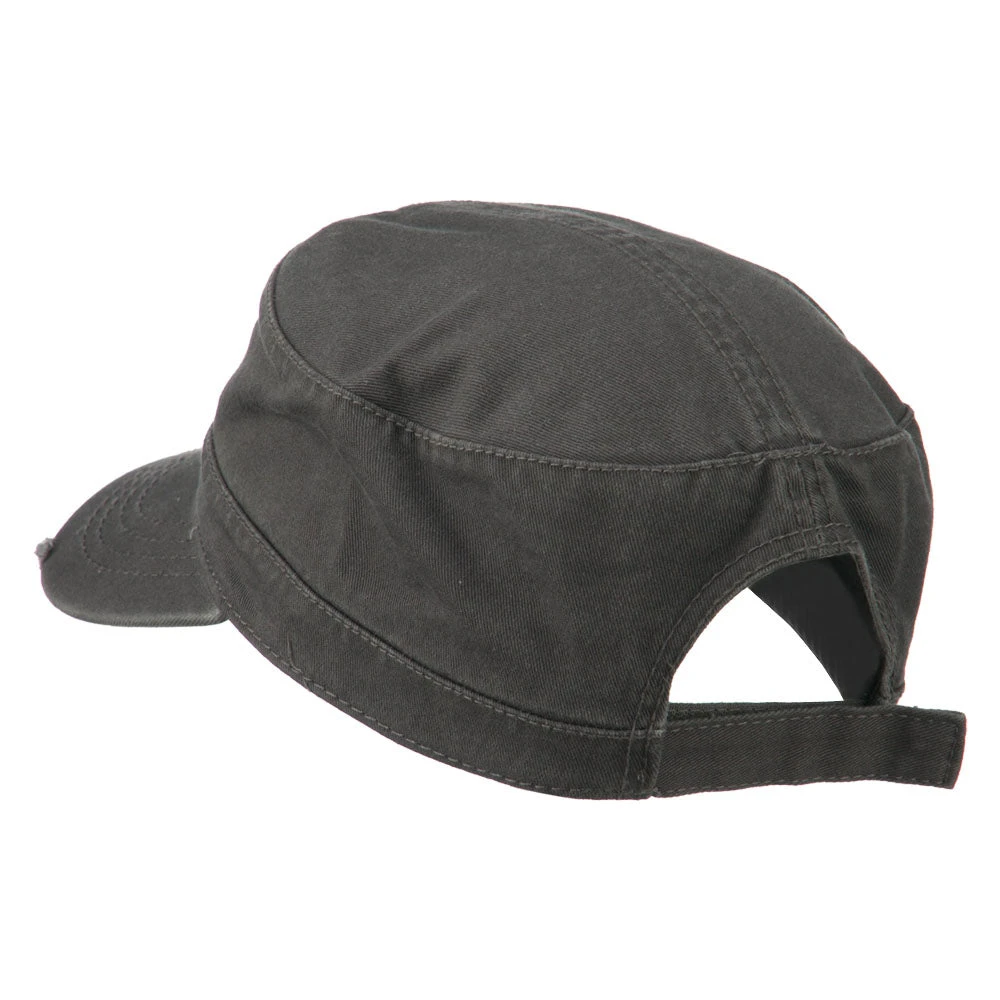 Otto Garment Washed Distressed Military Cap 4 Otto Garment Washed Distressed Military Cap - Image 2