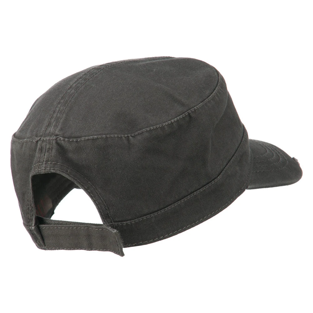 Otto Garment Washed Distressed Military Cap 5 Otto Garment Washed Distressed Military Cap - Image 3
