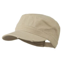 Otto Garment Washed Distressed Military Cap 27 Otto Garment Washed Distressed Military Cap -Fashion Accessories Store gw004js khaki 1