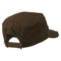 Otto Garment Washed Distressed Military Cap 34 Otto Garment Washed Distressed Military Cap -Fashion Accessories Store gw005js dk brown 3