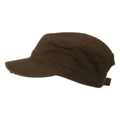 Otto Garment Washed Distressed Military Cap 36 Otto Garment Washed Distressed Military Cap -Fashion Accessories Store gw005js dk brown 5