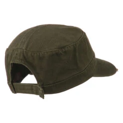 Otto Garment Washed Distressed Military Cap 39 Otto Garment Washed Distressed Military Cap -Fashion Accessories Store gw006js dk olive green 3