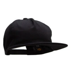 5 Panel Cotton High Profile Flat Bill Unstructured Cap -Fashion Accessories Store hc001ac black 4
