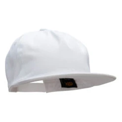 5 Panel Cotton High Profile Flat Bill Unstructured Cap -Fashion Accessories Store hc002ac white 4