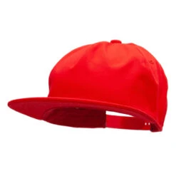 5 Panel Cotton High Profile Flat Bill Unstructured Cap -Fashion Accessories Store hc004ac red 1