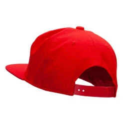 5 Panel Cotton High Profile Flat Bill Unstructured Cap -Fashion Accessories Store hc004ac red 2