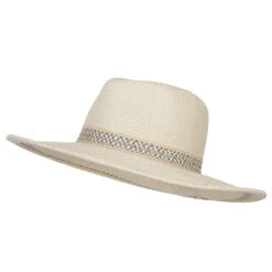 UPF 50+ Fedora Crown Herringbone Braid Hat -Fashion Accessories Store hw003fw taupe tweed 1