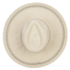 UPF 50+ Fedora Crown Herringbone Braid Hat -Fashion Accessories Store hw003fw taupe tweed 5