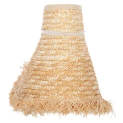 Women's 5 Inch Wide Brim Fringe Edged Rolled Straw Sun Visor 11 Women's 5 Inch Wide Brim Fringe Edged Rolled Straw Sun Visor -Fashion Accessories Store in001vw natural 5