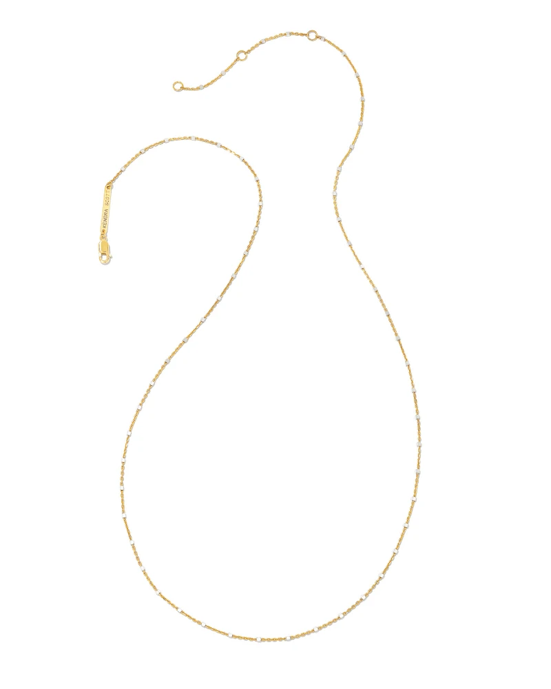 18 Inch Single Satellite Chain Necklace In Mixed Metal 8 18 Inch Single Satellite Chain Necklace In Mixed Metal - Image 6