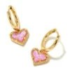 Ari Heart Gold Huggie Earrings In Bubblegum Pink Kyocera Opal 2 Ari Heart Gold Huggie Earrings In Bubblegum Pink Kyocera Opal -Fashion Accessories Store kendra scott ari heart huggie earrings gold bubblegum pink kyocera opal 00