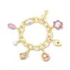 Barbie™ X Kendra Scott Gold Charm Bracelet In Pink Mix -Fashion Accessories Store kendra scott barbie charm bracelet gold pink mix 00
