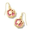 Barbie™ X Kendra Scott Gold Drop Earrings In Pink Iridescent Glitter Glass -Fashion Accessories Store kendra scott barbie drop earrings gold pink iridescent glitter glass 00
