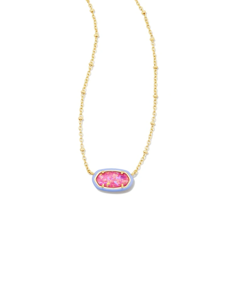 Barbie™ X Kendra Scott Gold Elisa Satellite Reversible Necklace In Pink Iridescent Glitter Glass 5 Barbie™ X Kendra Scott Gold Elisa Satellite Reversible Necklace In Pink Iridescent Glitter Glass - Image 3