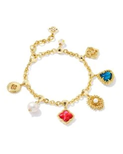 Brielle Gold Charm Bracelet In Multi Mix