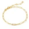 Courtney Paperclip Bracelet In Gold -Fashion Accessories Store kendra scott courtney paperclip bracelet gold 00
