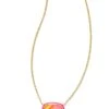 Elisa Gold Enamel Framed Short Pendant Necklace In Sunset Ombre Illusion 2 Elisa Gold Enamel Framed Short Pendant Necklace In Sunset Ombre Illusion -Fashion Accessories Store kendra scott elisa enamel frame short pendant necklace gold sunset ombre illusion 00