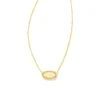 Elisa Gold Satellite Short Pendant Necklace In Yellow Kyocera Opal -Fashion Accessories Store kendra scott elisa satellite short pendant necklace gold yellow kyocera opal 01
