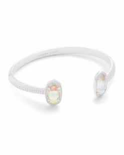 Elton Silver Cuff Bracelet In Dichroic Glass
