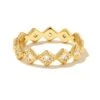 Kinsley Gold Band Ring In White Crystal -Fashion Accessories Store kendra scott kinsley band ring gold white cz 00
