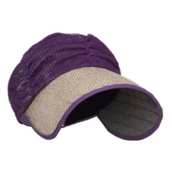 Wrinkle Scarf Roll Up Visor -Fashion Accessories Store kk001gd purple 4