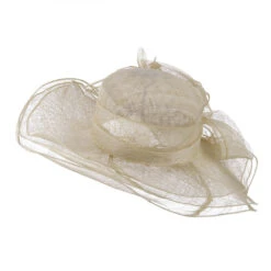 3 Layers Of Ruffled Brim Sinamay Hat -Fashion Accessories Store lr002fs 3