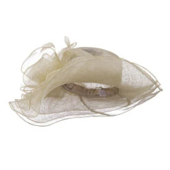 3 Layers Of Ruffled Brim Sinamay Hat -Fashion Accessories Store lr002fs 4